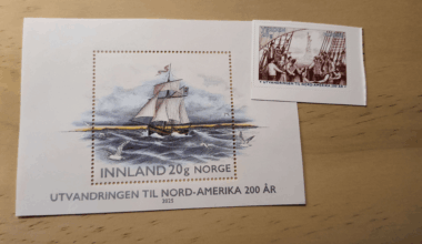Posten just released these beautiful new stamps to commemorate the Norwegian mass emigration to the Americas 200 years ago.