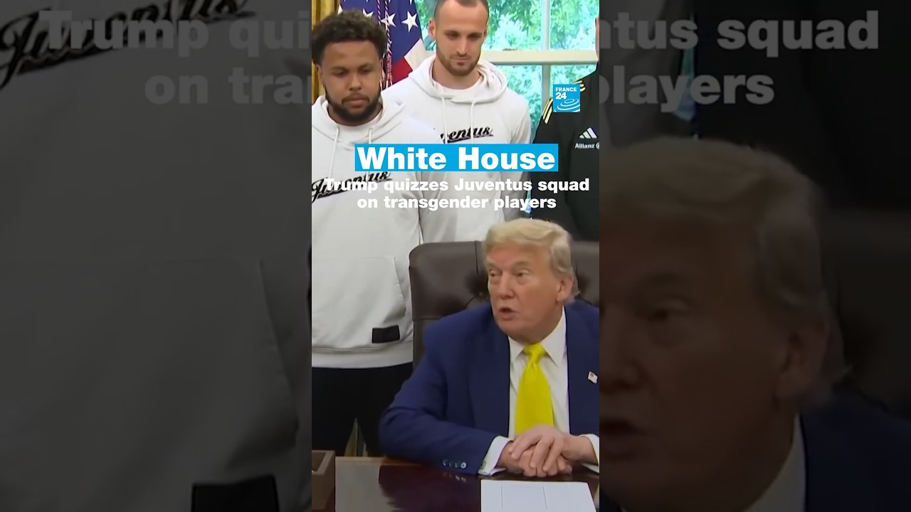 Awkward moment as #Trump quizzes #Juventus squad on #transgender players • FRANCE 24 English