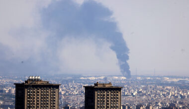 Smoke billows over Tehran