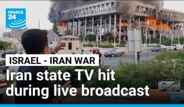 Israel bombs Iranian state TV during live broadcast • FRANCE 24 English
