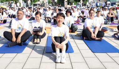 Japan PM's wife Yoshiko Ishiba participates in International Yoga Day celebrations