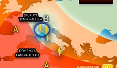 sabato con sfuriata Temporalesca, domenica cambia tutto