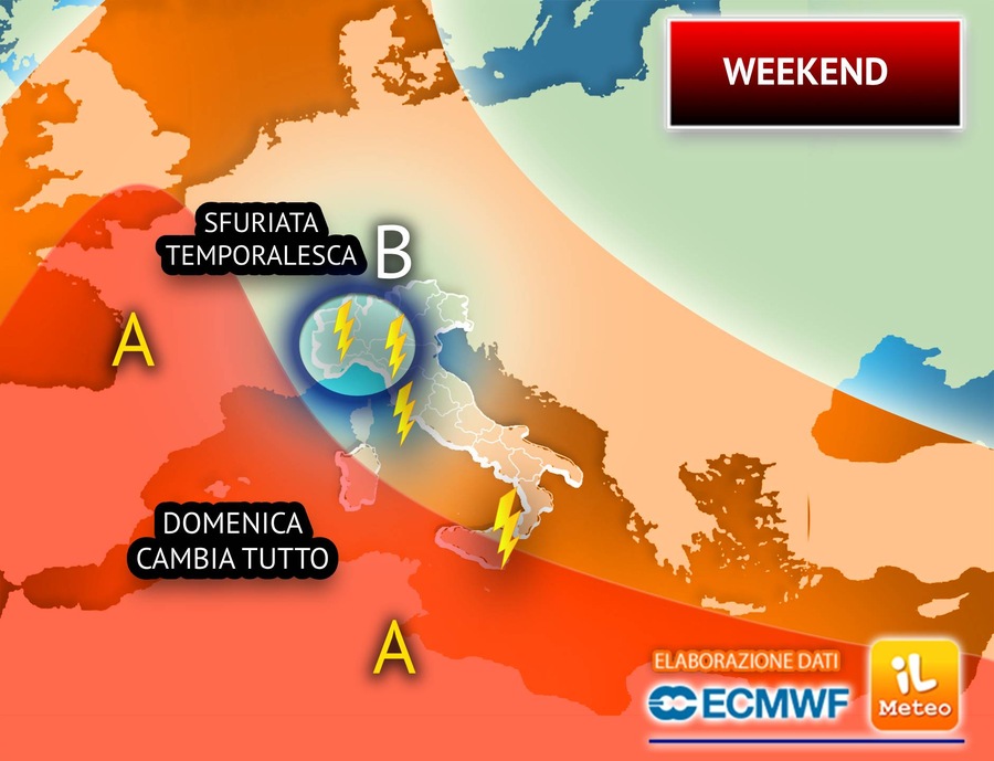 sabato con sfuriata Temporalesca, domenica cambia tutto