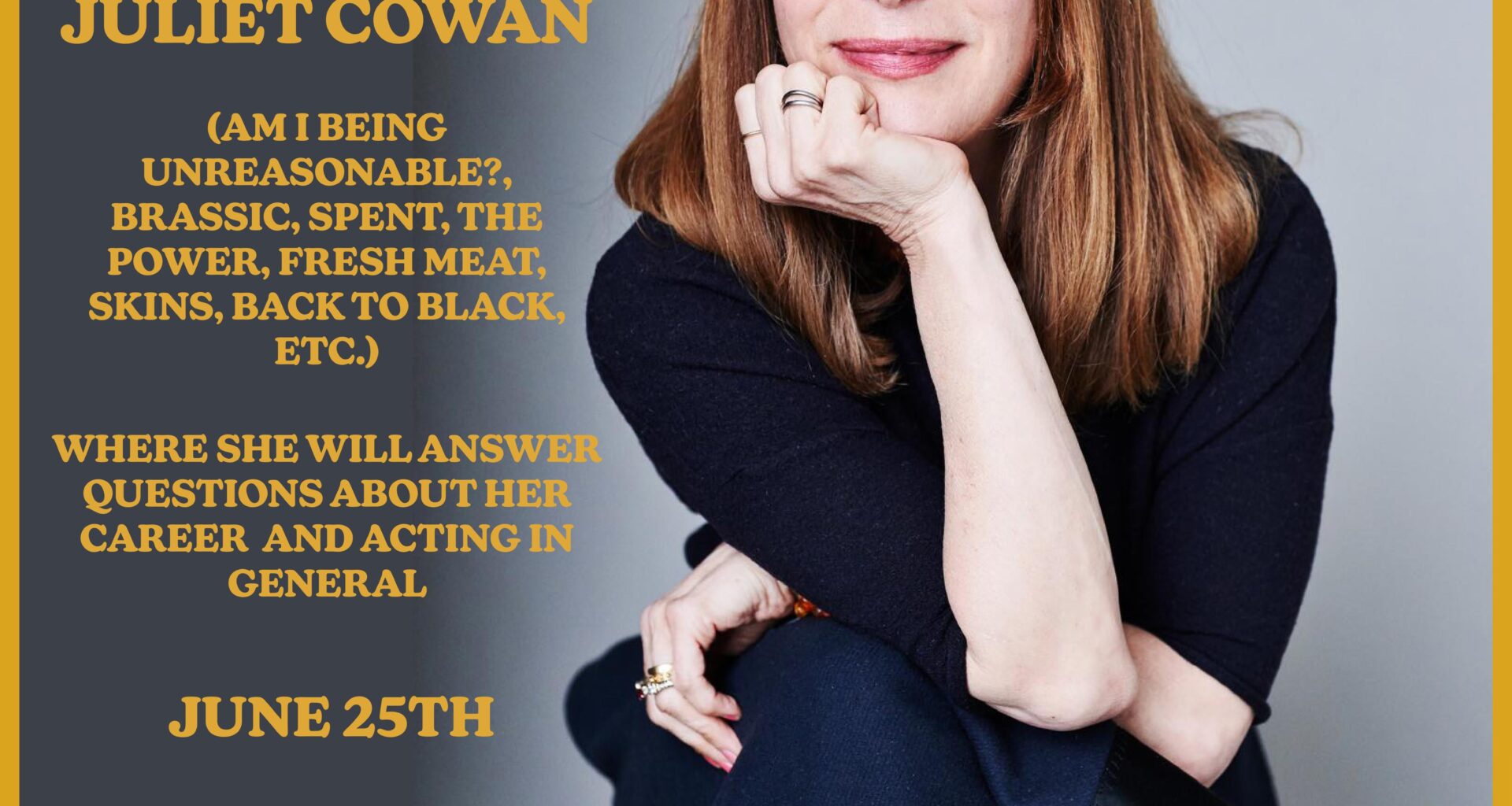 My mum's an actress who you mayy have seen appear in some absolutely classic UK TV shows over the years. She’s doing a free Q&A tomorrow (weds 25th) @ 7pm, so if you’re into TV, acting, or just want to hear behind the scenes stuff from someone who’s been doing it for a while, do come along!
