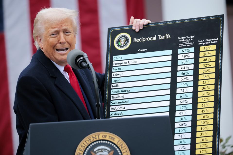 President Trump Holds "Make America Wealthy Again Event" In White House Rose Garden