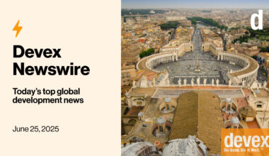 Devex Newswire: Vatican endorses action plan for global debt relief