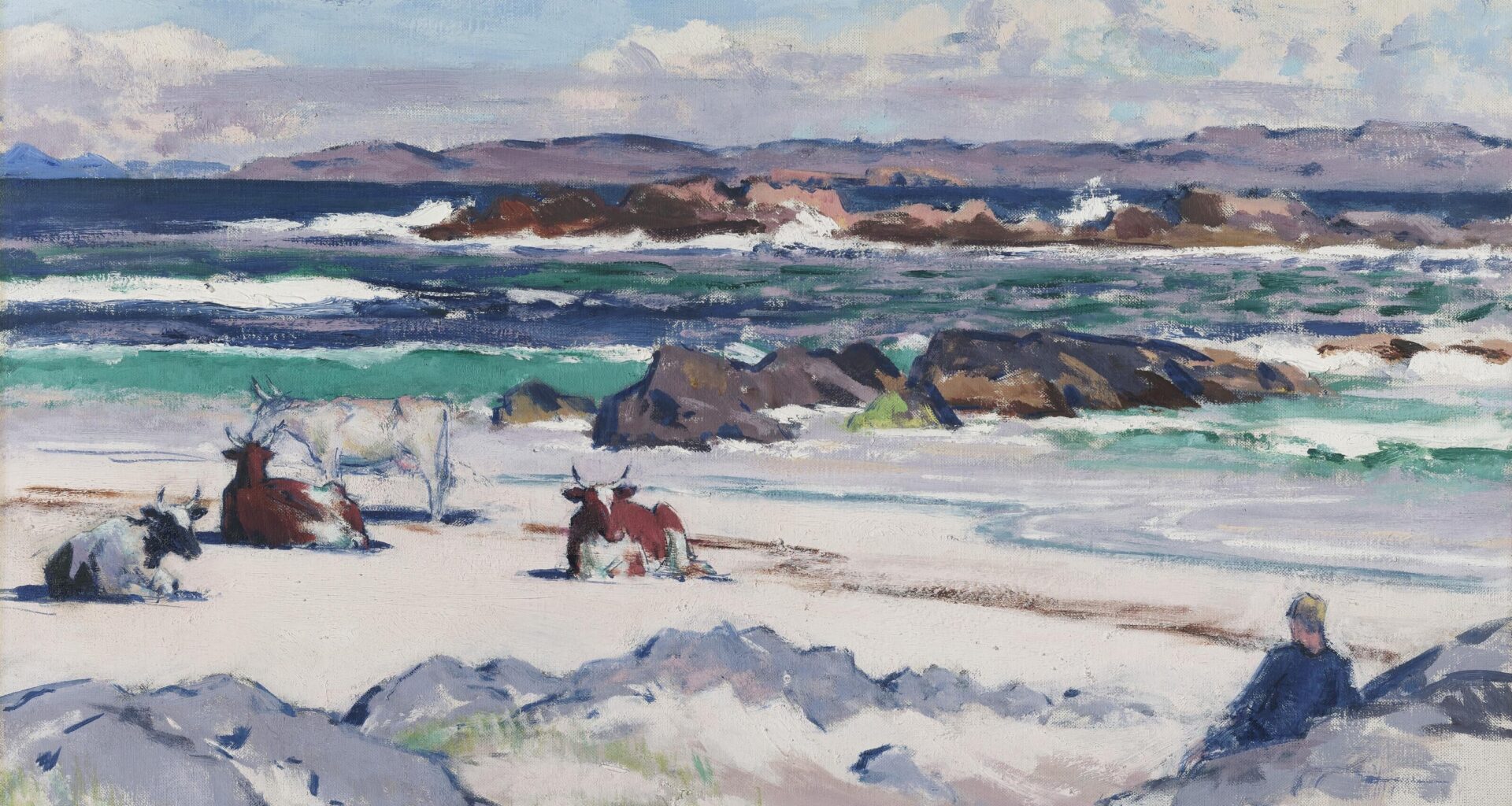 Cattle on the Shore, Iona by Francis Cadell (c.1920)