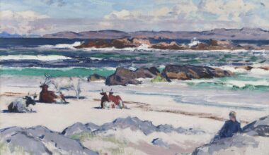 Cattle on the Shore, Iona by Francis Cadell (c.1920)