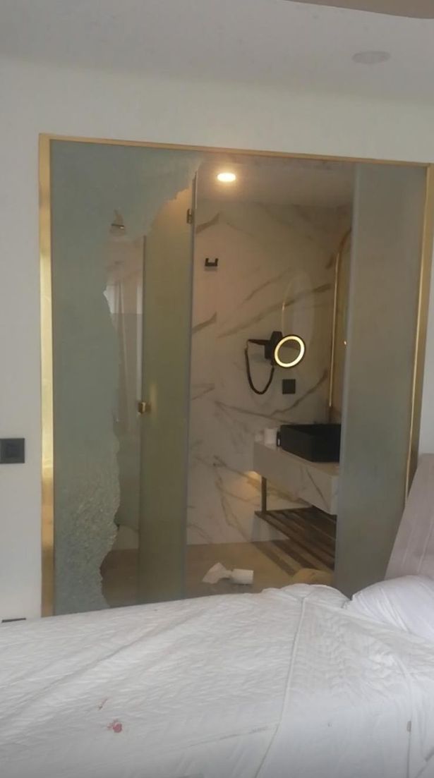 The damage Georgia claims to have caused to the bathroom in the hotel
