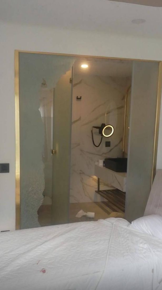 The damage Georgia claims to have caused to the bathroom in the hotel
