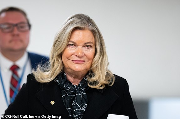UNITED STATES - FEBRUARY 26: Sen. Cynthia Lummis, R-Wyo., arrives in the Capitol for a vote on Wednesday, February 26, 2024. (Bill Clark/CQ-Roll Call, Inc via Getty Images)