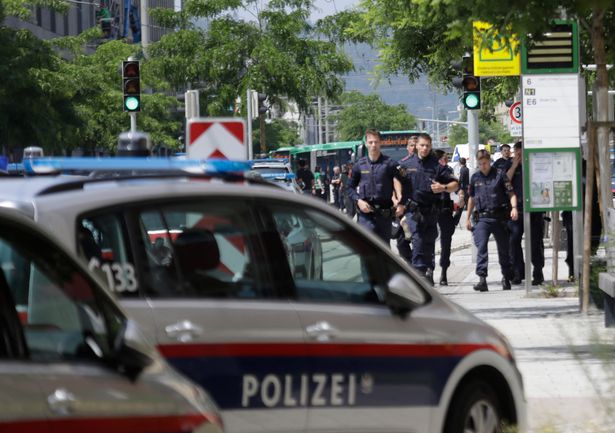 A photo of police outside of the school