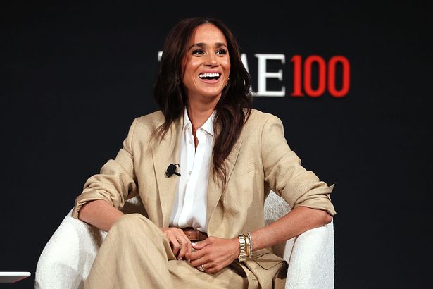 Meghan, Duchess of Sussex, speaks onstage during the 2025 TIME100 Summit at Jazz at Lincoln Center on April 23, 2025 in New York City.