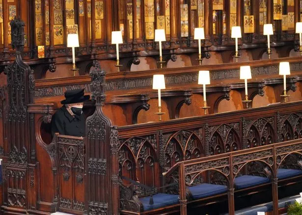 Queen Elizabeth at Prince Philip's funeral
