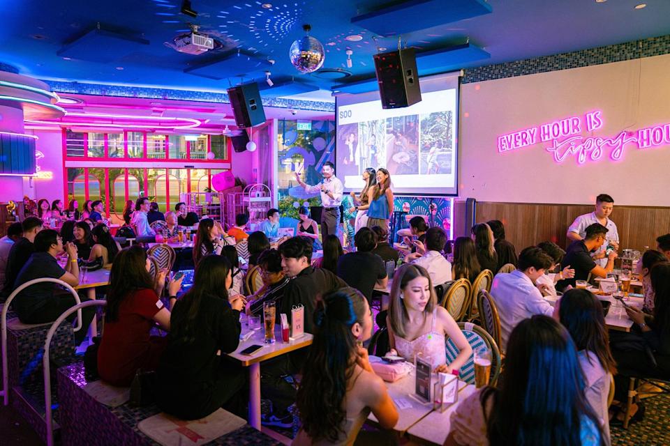 Attendees at Fishbowl, where people pitch their single friends to other singles.