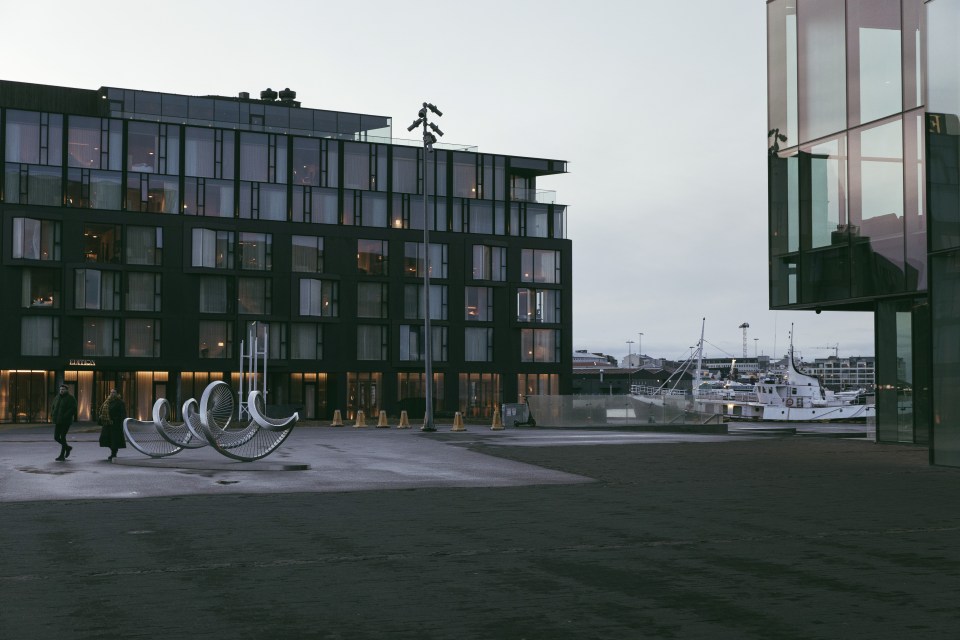 Hotel Edition in Reykjavik, Iceland, next to the Harpa Concert Hall.