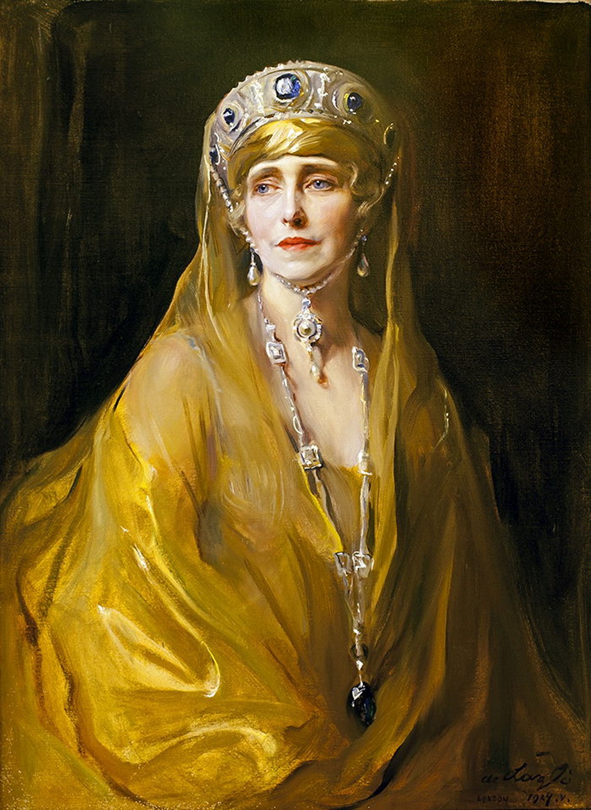 Portrait of Queen Marie of Romania by Philip de László, painted ca. 1924 (Peleș Castle Collection)