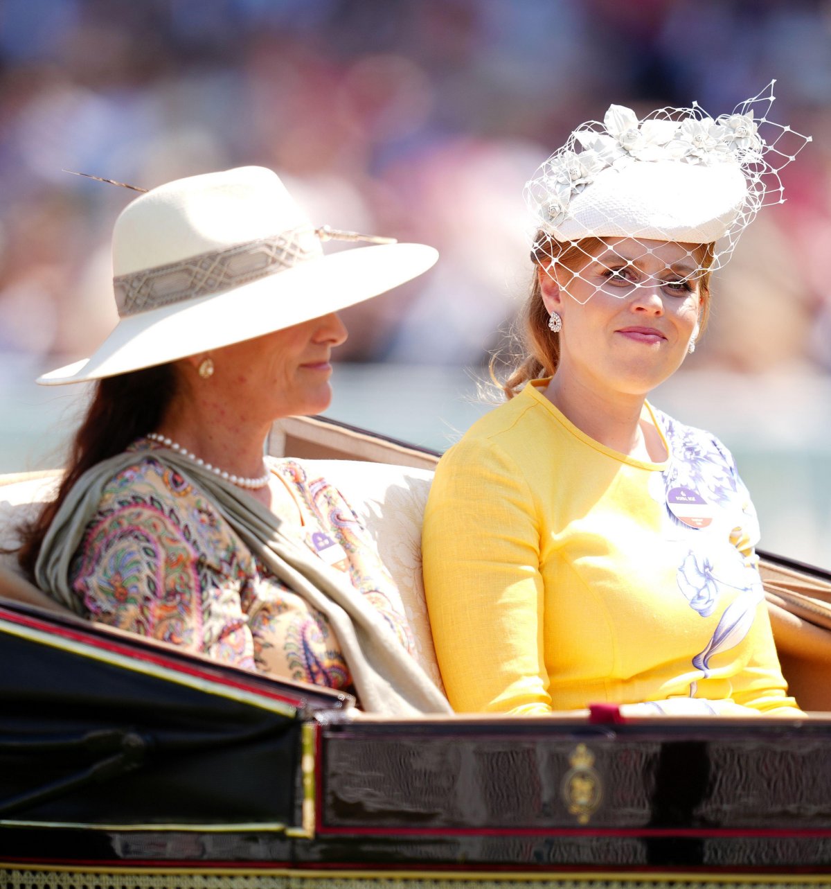Princess Zahra Aga Khan and Princess Beatrice attend the races at Royal Ascot on June 19, 2025 (David Davies/PA Images/Alamy)