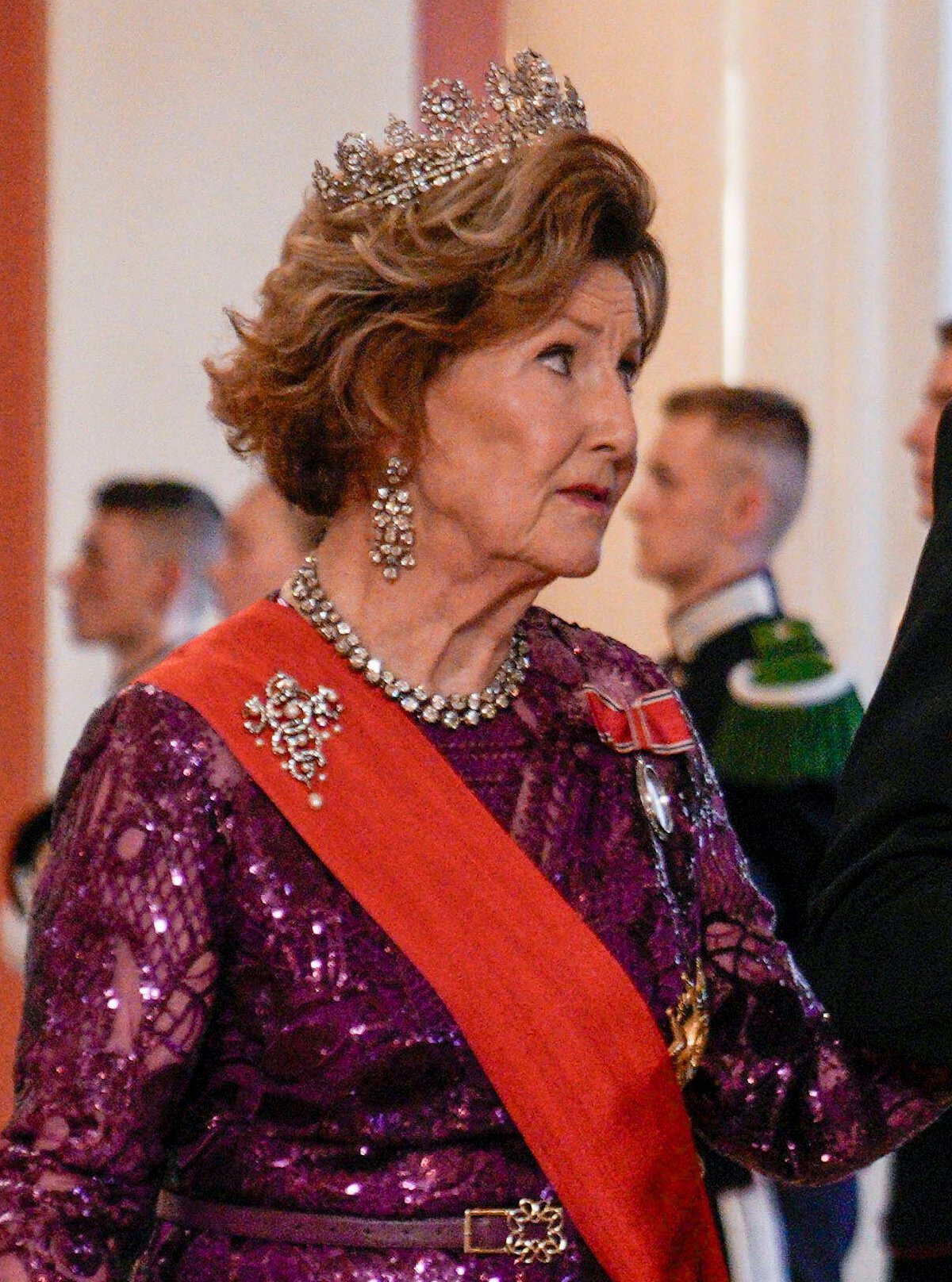 The King and Queen of Norway host a gala dinner for the visiting President of France at the Royal Palace in Oslo on June 23, 2025 (Stian Lysberg Solum/NTB/Alamy)