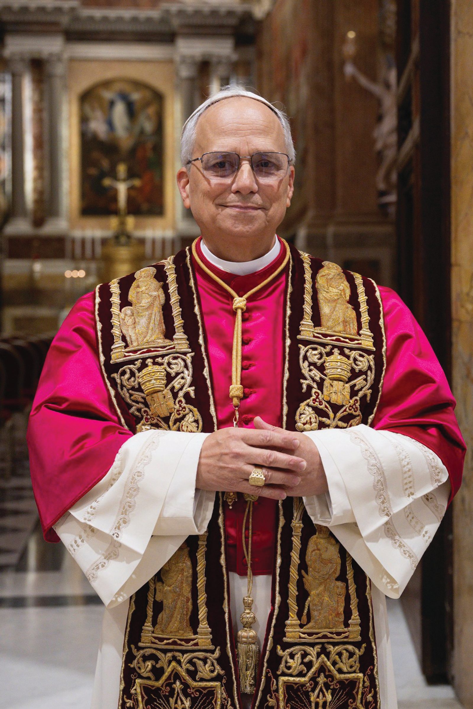 Pope Leo XIV poses for a portrait in the Pauline Chapel of the Apostolic Palace at the Vatican on May 8, 2025, soon after his election in the Sistine Chapel. (CNS photo/Vatican Media)