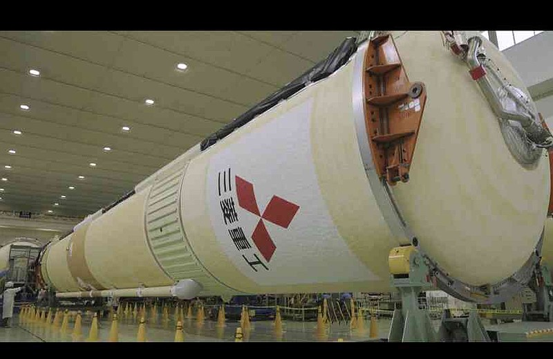This image made from video shows Mitsubishi Heavy Industries' H2A rocket in Tobishima, Japan, Sept. 25, 2024. (AP Photo)