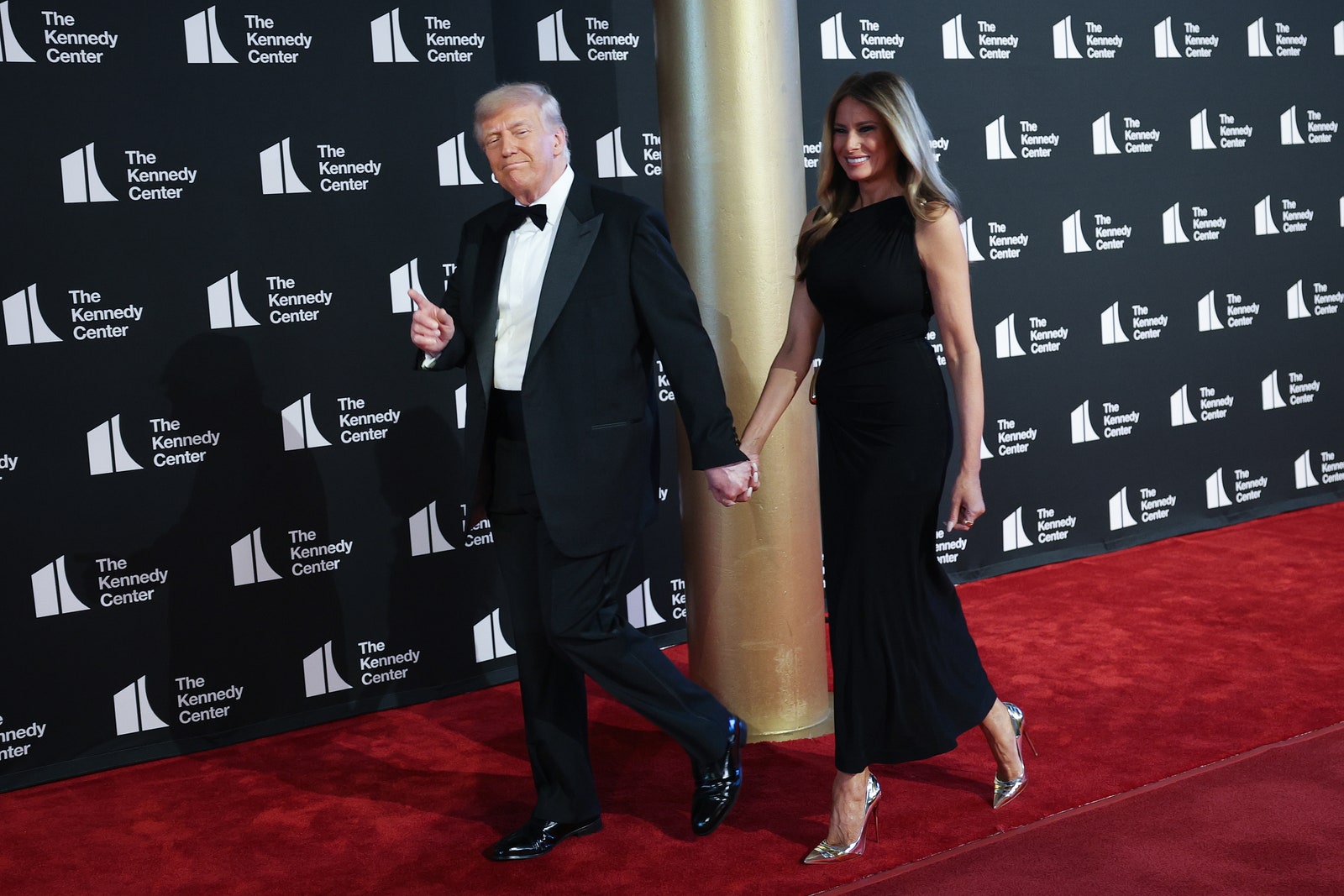 Image may contain Donald Trump Melania Trump Fashion Clothing Footwear High Heel Shoe Adult Person and Accessories