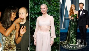 L-R: Naomi Campbell with Prince Albert II, Gwyneth Paltrow, Jessica Chastain and her husband