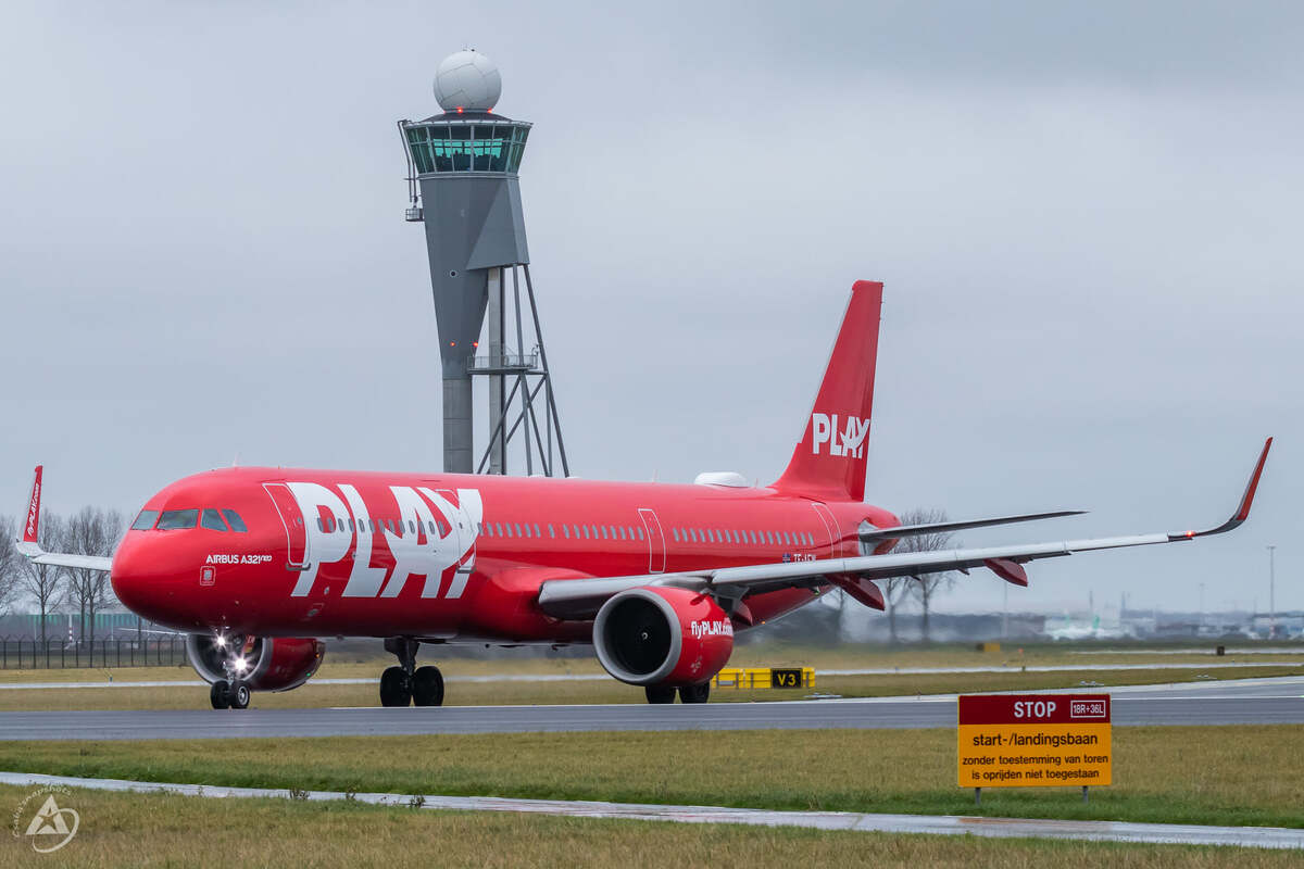 A PLAY Airlines Airbus on the taxiway