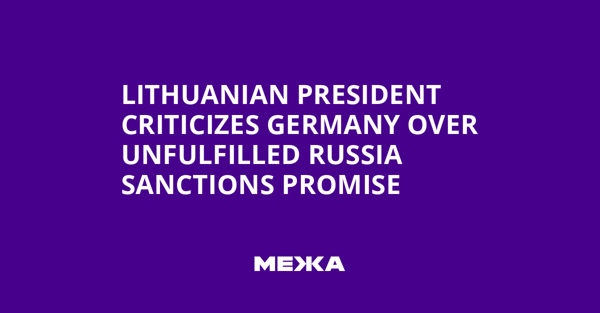 Lithuanian President Criticizes Germany Over Unfulfilled Russia Sanctions Promise
