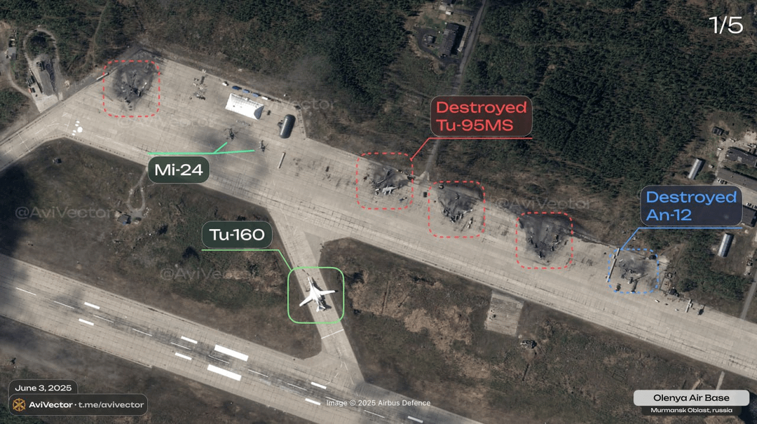 New satellite imagery of the results of operation "spiderweb"