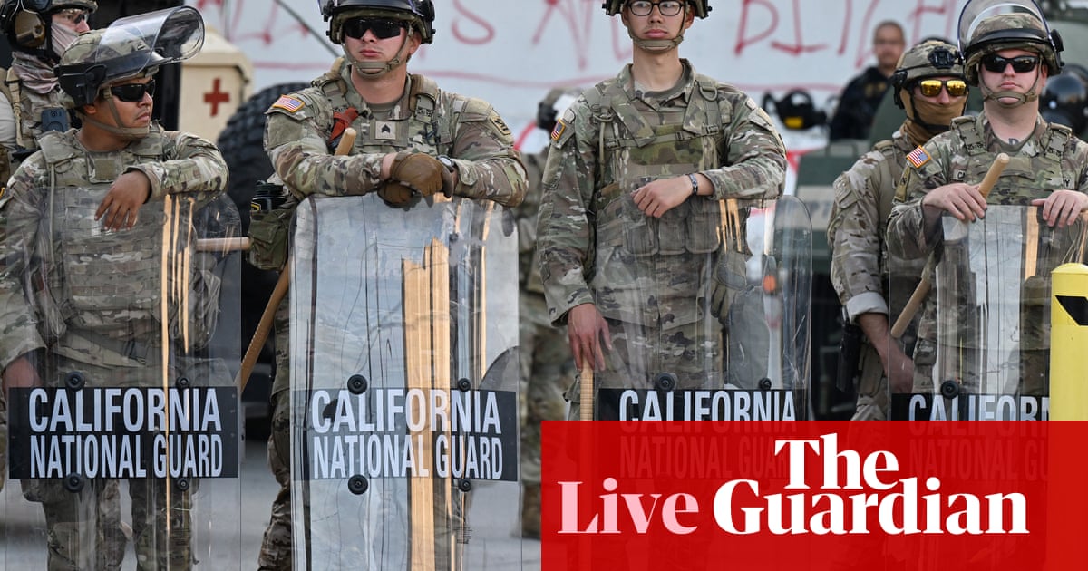 Trump welcomes appeal court ruling that he can keep national guard in LA – US politics live | Donald Trump