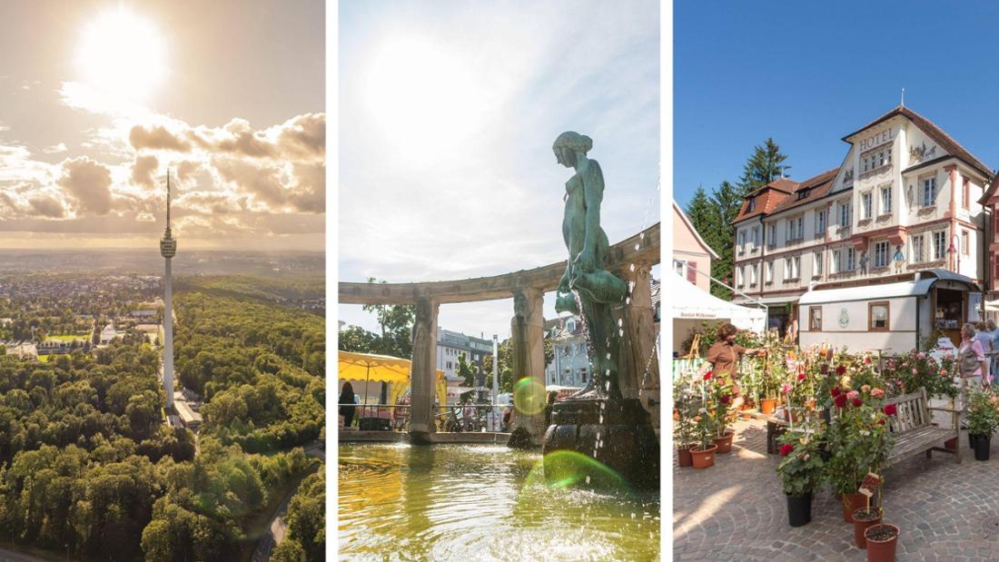 Stuttgart, Karlsruhe und Lahr