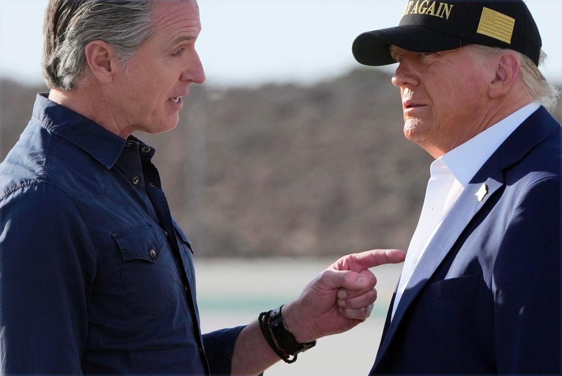 Trump in Kalifornien mit Gavin Newsom.
