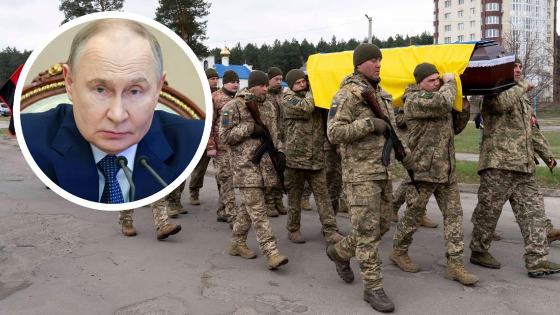 Die Ukraine hat gegen Russland-Machthaber Wladimir Putin viele getötete Soldatinnen und Soldaten zu beklagen.