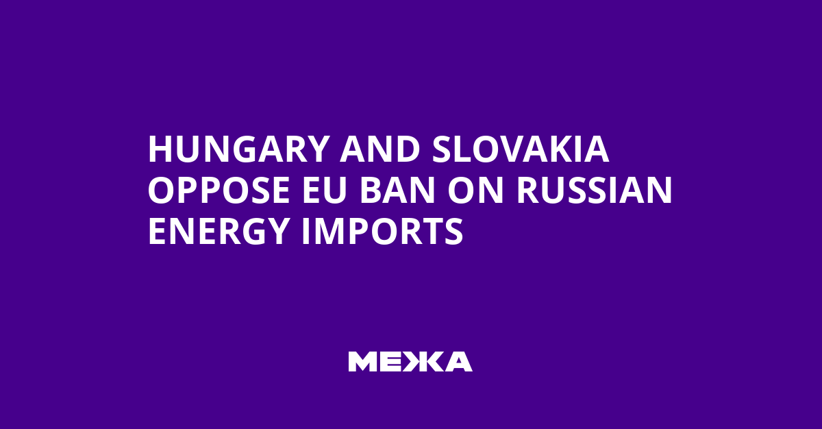 Hungary and Slovakia Oppose EU Ban on Russian Energy Imports