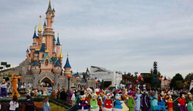British man, 22, arrested at Disneyland Paris as he 'tried to marry a nine-year-old Ukrainian girl with 4in heels taped to her feet' for social media