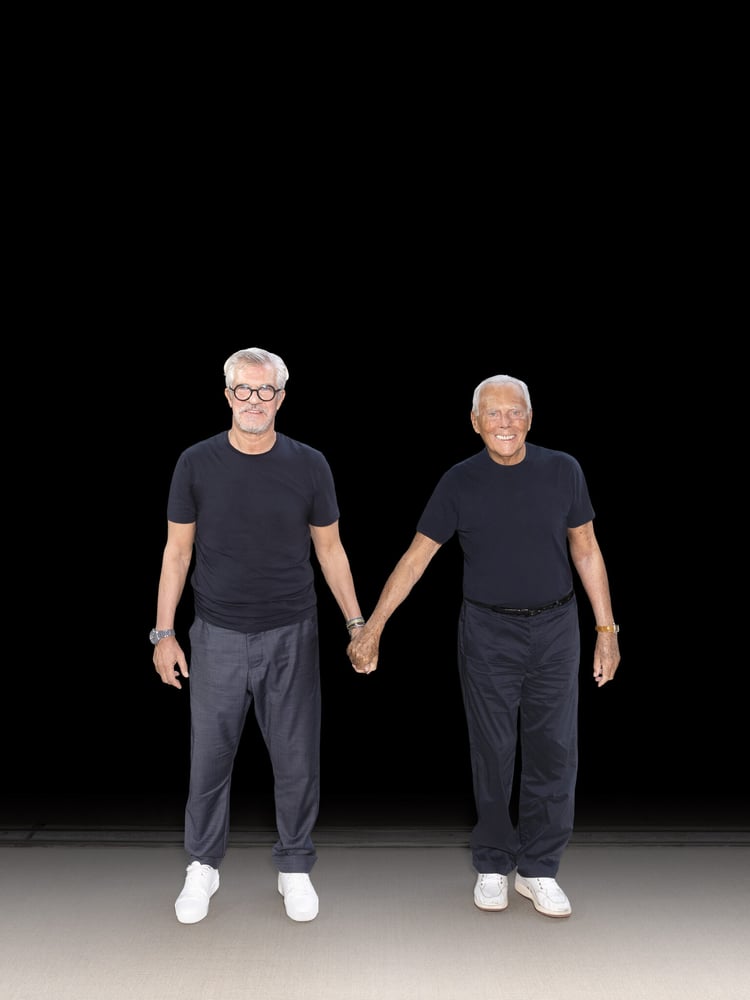 Leo Dell'Orco et Giorgio Armani en 2021