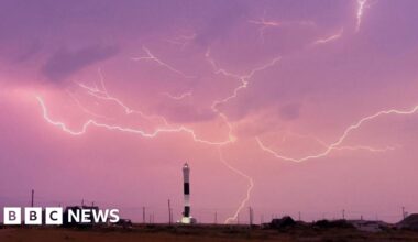 Yellow weather warning for UK after flooding and lightning strikes