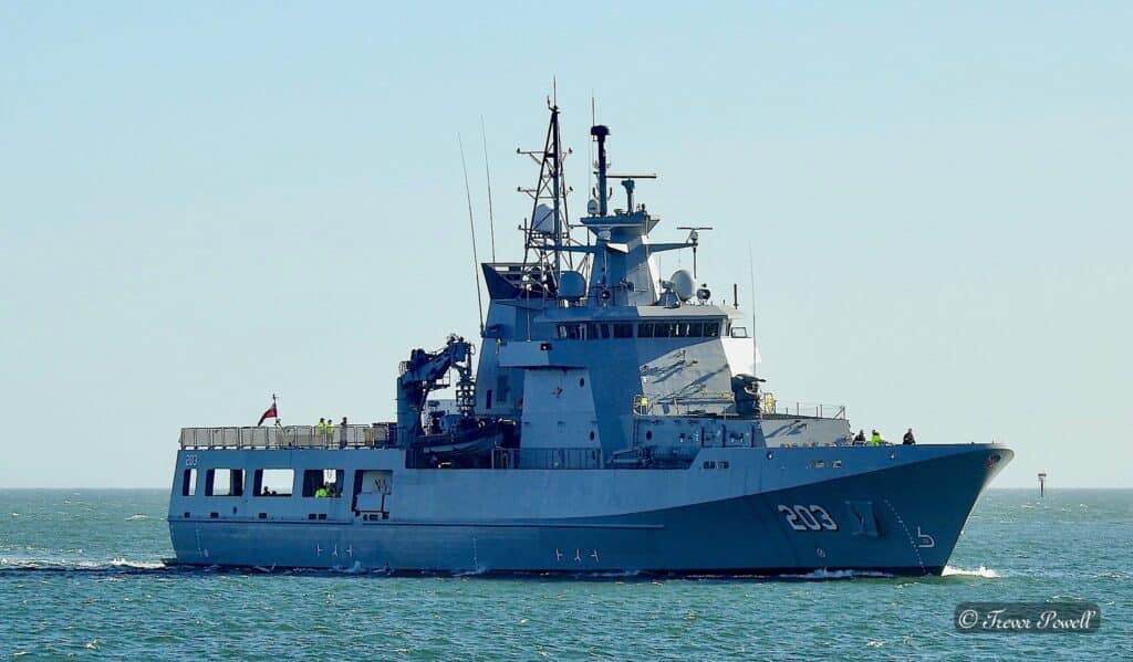 Australian Arafura corvette sailing in South Australia.