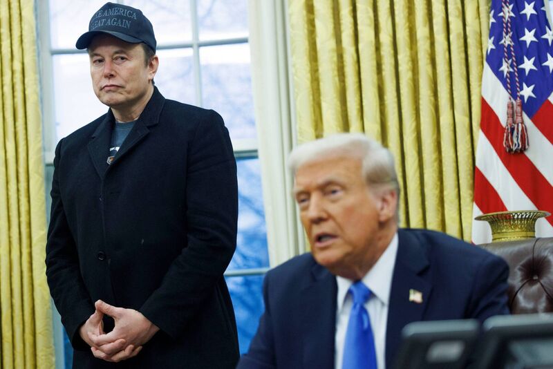 Elon Musk and US president Donald Trump have had a very public falling out.  Picture: Aaron Schwartz/CNP/Bloomberg