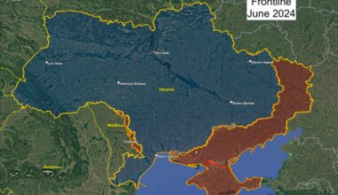 Comparison of the frontline situation in Ukraine between June 2024 and June 2025