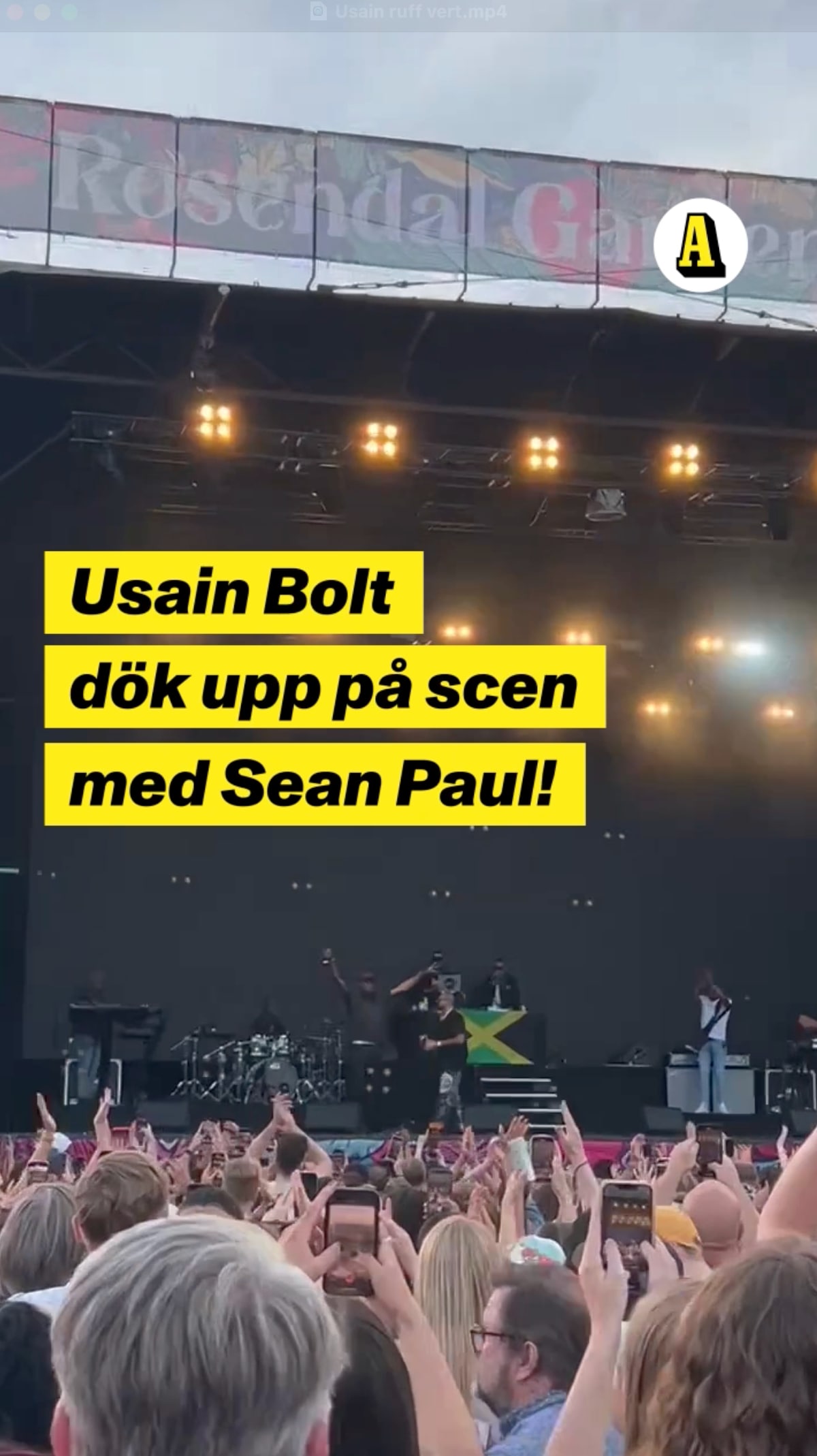 Löparlegenden på scen med Sean Paul i Stockholm