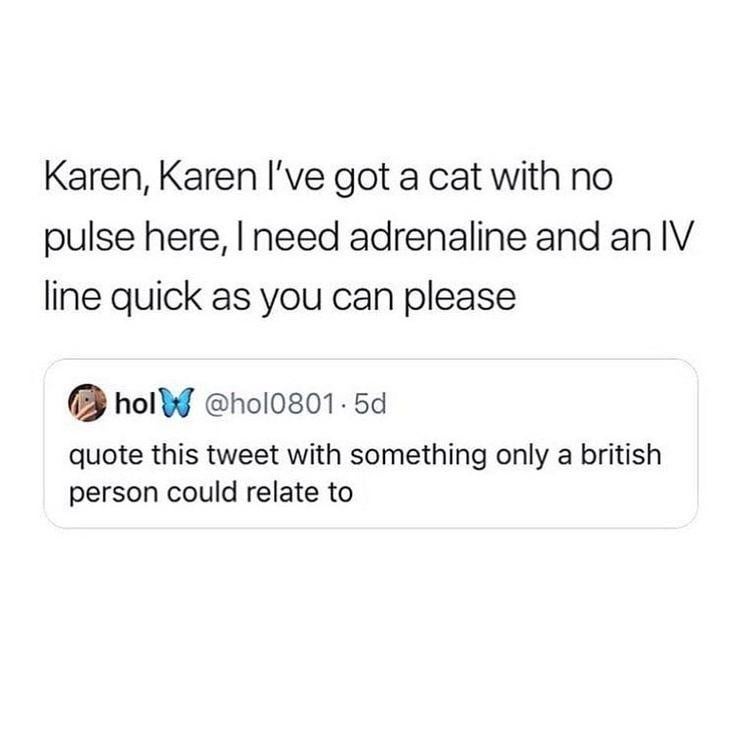 Karen, we're not just taking the mick, this cat needs the NHS