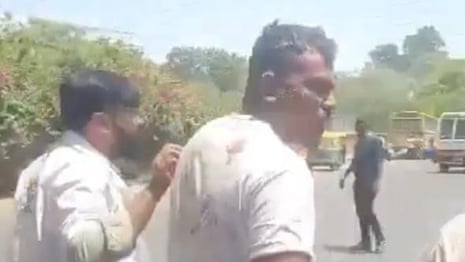 Footage appears to shows British survivor of Air India plane crash in Ahmedabad – video