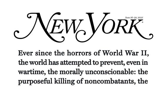 New York Magazine Comments: June 30, 2025 Issue