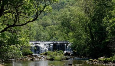 Waterfall at Monsal Dale, Derbyshire.