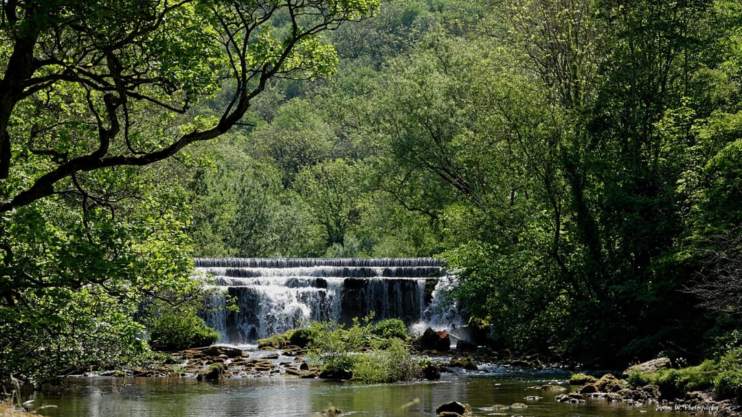 Waterfall at Monsal Dale, Derbyshire.
