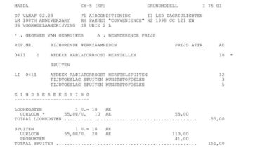 Klopt deze expertise ivm reparatie wagen