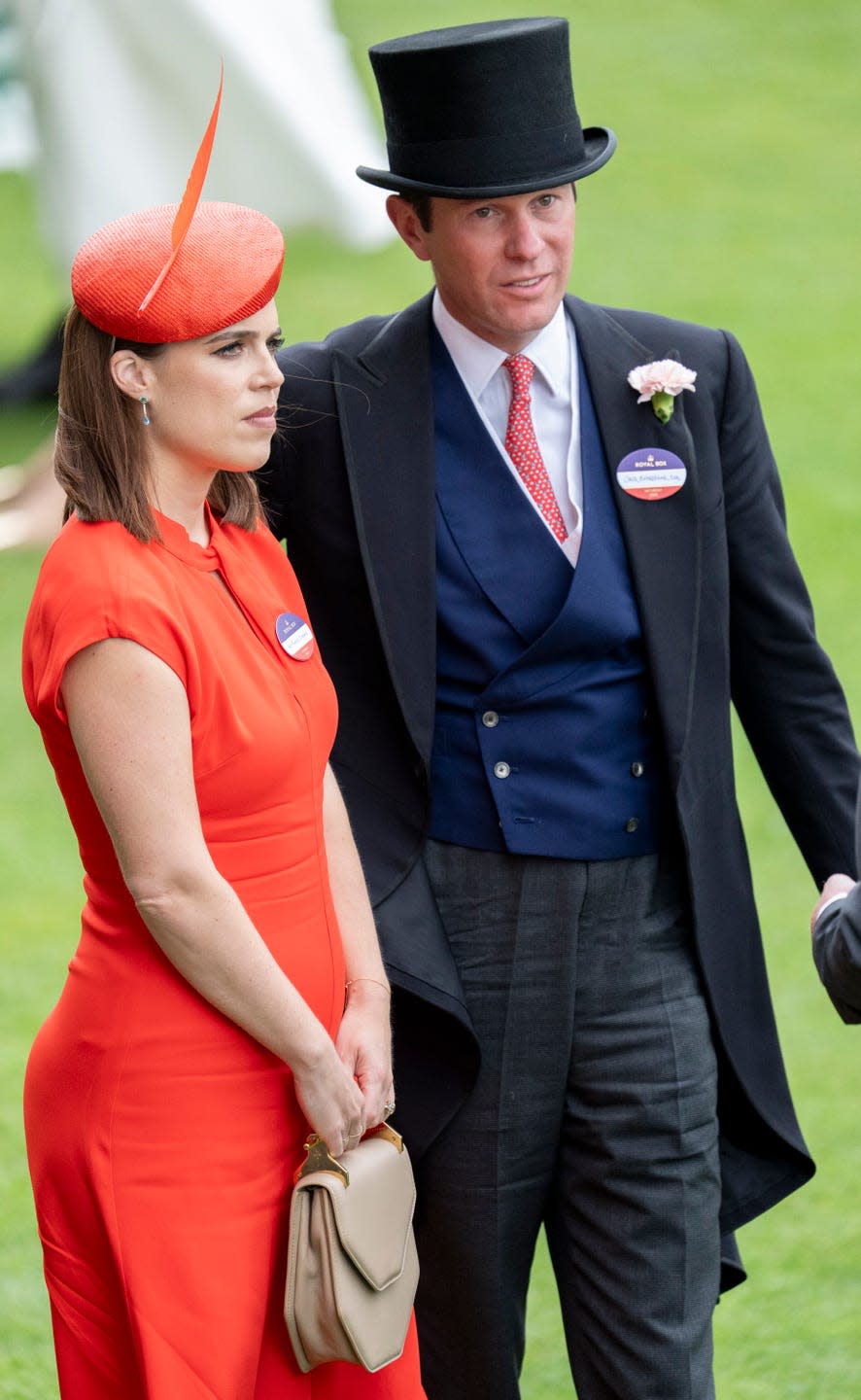 ascot, england june 21: princess eugenie and jack brooksbank attend on day five of royal ascot at ascot racecourse on june 21, 2025 in ascot, england. (photo by mark cuthbert/uk press via getty images)