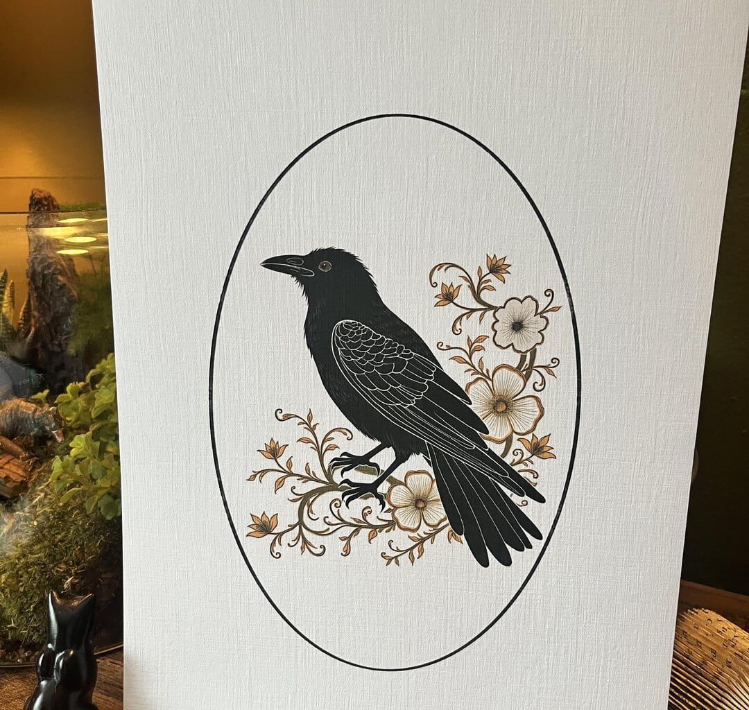 Another print I wanted to share with you! The crow plays a big part in Irish mythology and is often linked to the Celtic goddess known as The Morrigan. I love to incorporate the crow into my works whenever I can